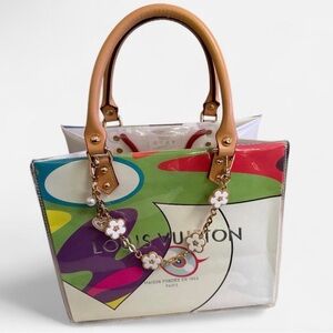 ‼️SOLD‼️ Louis Vuitton Upcycled Colorful handbag with Tan Handles